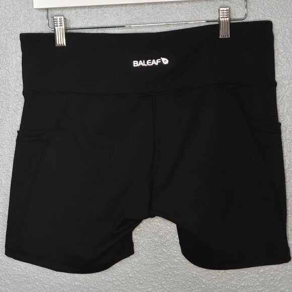 NWT Baleaf High Waist Biker Shorts 5" - XL Black - Picture 4 of 7